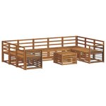 vidaXL Ensemble de canapés d'extérieur 10 pc Naturel