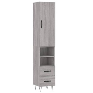 vidaXL Buffet haut Sonoma gris 34 5x34x180 cm Bois d'ingénierie