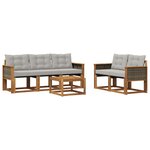 vidaXL Ensemble de canapés d'extérieur 6 Pièces Naturel et gris clair