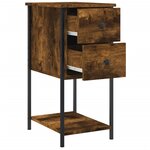 vidaXL Tables de chevet 2 Pièces chêne fumé 32x42x70 cm bois d'ingénierie