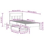 vidaXL Cadre de lit sans matelas blanc 90x200 cm bois de pin massif