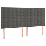 vidaXL Têtes de lit 4 Pièces Gris foncé 100x5x78/88 cm Velours