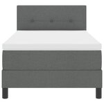vidaXL Lit à Ressorts avec Matelas Gris Foncé 90x200 cm Tissu