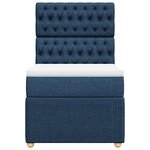 vidaXL Sommier à lattes de lit avec matelas Bleu 100x200 cm Tissu