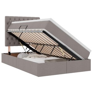 vidaXL Lit avec rangement et LED avec LED Taupe 120 x 190 cm Polyester