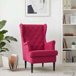 vidaXL Fauteuil Bordeaux Velours