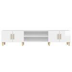 vidaXL Meuble TV blanc brillant 180x31 5x40 cm bois d'ingénierie