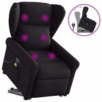 vidaXL Fauteuil de massage inclinable Noir Tissu
