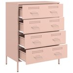 vidaXL Buffet rose 68x39x89 cm acier