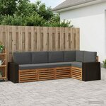 vidaXL Ensemble de canapé d'angle 5 Pièces Naturel et Anthracite