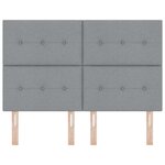 vidaXL Tête de lit LED avec bandes LED Gris clair 144 cm tissu