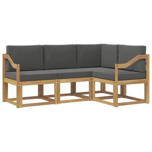 vidaXL Ensemble de canapés d'extérieur 4 Pièces Blanc et anthracite