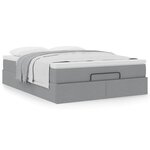 VidaXL Cadre de lit ottoman et matelas gris clair 140x190 cm tissu