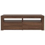vidaXL Meuble TV avec lumières LED chêne marron 120x35x40 cm