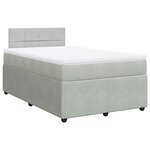 vidaXL Sommier à lattes de lit et matelas gris clair 120x190cm velours