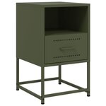 vidaXL Tables de chevet 2 Pièces vert olive 36x39x60 5 cm acier