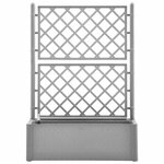 vidaXL Lit surélevé de jardin et treillis et système d'arrosage Gris