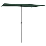 vidaXL Parasol de jardin avec mât en aluminium 2x1 5 m Vert