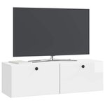 vidaXL Meuble TV mural 98 x 31 x 30 cm Blanc brillant