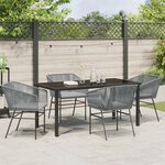 vidaXL Ensemble de salle à manger de jardin 5 pièces avec coussins en poly rotin gris