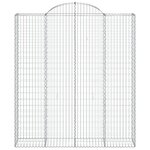 vidaXL Paniers à gabions arqués 15 Pièces 200x50x220/240 cm Fer galvanisé