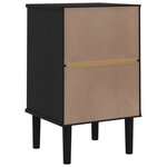vidaXL Table de chevet SENJA aspect de rotin noir bois de pin massif