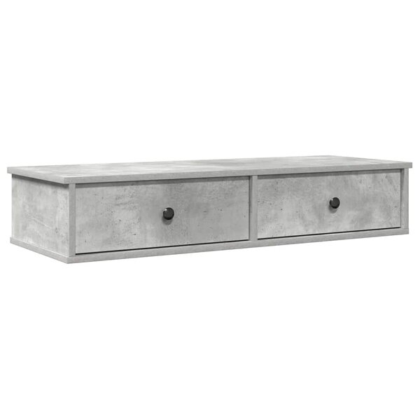 vidaXL Étagère murale avec tiroirs gris béton bois d'ingénierie