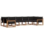 vidaXL Ensemble de canapés d'extérieur 7 pc Naturel et Noir
