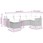 vidaXL Salon de jardin 6 Pièces avec coussins noir résine tressée