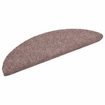 vidaXL Tapis d'escalier auto-adhésifs 10 pièces 56 x 17 x 3 cm Marron clair Demi-rond
