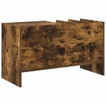 vidaXL Meuble à vinyles Chêne fumé 78 5 x 35 x 45 cm Bois d'ingénierie