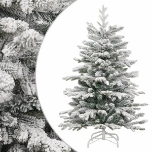 vidaXL Sapin de Noël artificiel à charnières avec neige floquée 120 cm