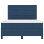 vidaXL Lit à ressort avec matelas et bande LED bleue 140x190 cm Tissu