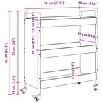 vidaXL Chariot de cuisine Bois ancien 70 x 30 x 82 cm