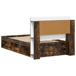 vidaXL Cadre de lit avec rangement Chêne fumé 100 x 200 cm