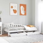 vidaXL Lit de jour et tiroirs sans matelas blanc 80x200 cm bois massif