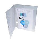 Boîte de rangement Kreacover® avec fermeture à bouton pression et pochette avant transparente A4 240 x 330 x 40 mm Polypropylène chromaline transparent Blanc
