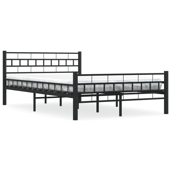 vidaXL Cadre de lit sans matelas noir acier 120x200 cm