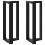 vidaXL Pieds de table de bar en forme de T  2 pièces  noir  50 x 35 x (100-101) cm  acier