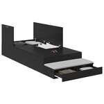vidaXL Cadre de lit avec rangement Chêne noir 90 cm Bois d'ingénierie
