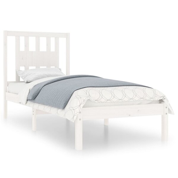 vidaXL Cadre de lit sans matelas blanc bois massif