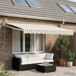 vidaXL Auvent rétractable électrique Gris clair et blanc