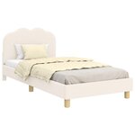 vidaXL Cadre de lit pour enfants avec tête de lit Crème 90 x 190 cm