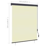 vidaXL Store roulant d'extérieur 140 x 250 cm Crème