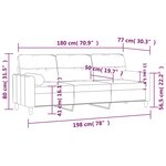 vidaXL Canapé 3 places avec oreillers gris foncé 180 cm tissu