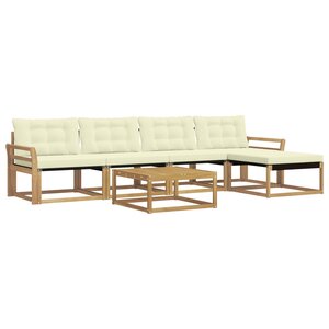 vidaXL Ensemble de canapés d'extérieur 6 pc Blanc et crème