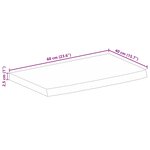 vidaXL Dessus de table 60x40x2 5 cm bord vif bois massif manguier brut