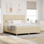 vidaXL Lit à ressorts avec matelas crème super king en tissu