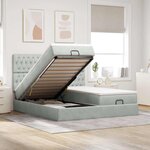 VidaXL Cadre de lit ottoman et matelas gris clair 180x200cm velours