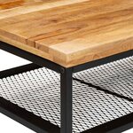 vidaXL Table basse Marron et Noir Bois de mangue massif